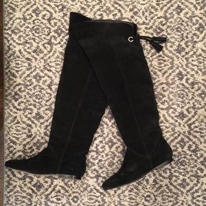 Leather over-the-knee boots